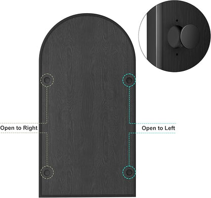 Arched Medicine Cabinet with Mirror, Brushed Black Wall Mounted Bathroom Mirror Cabinet, 3 Adjustable Shelves Storage, Reversible Door Opens Left to Right, Modern Metal Frame, 16 x 30 Inch