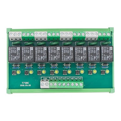 GAEYAELE 8 Channel Interface Relay Module 12VACDC DIN Rail Panel Mount for Automation PLC Board (FY-T738-12VACDC)