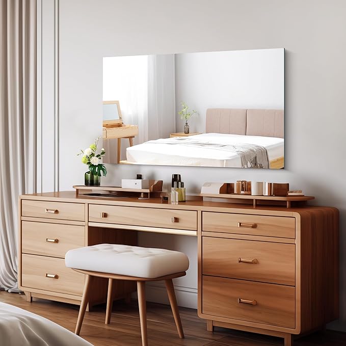 CILIBER Frameless Mirror, 24x40 Inch Rectangle Bathroom Mirrors for Wall, Upgraded Shatterproof Large Vanity Mirror Over Sink with Polished Edge for Bathroom, Bedroom, Living Room and Entryway