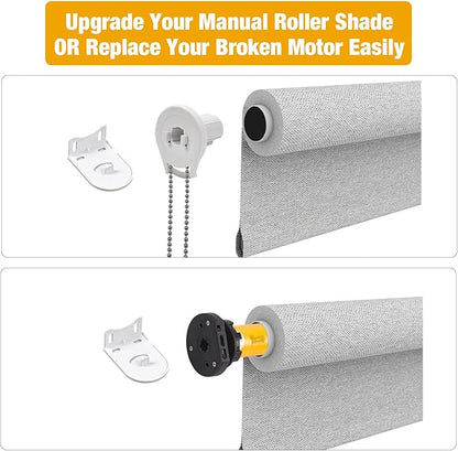AM25 Zigbee Smart Blinds Motor for 1.5" Shade Tube, Type-C Rechargeable Window Shade Motor, 10 lbs Load Capacity, DIY Motorized Zebra/Roman/Roller Blinds, Compatible with Alexa & Google Home