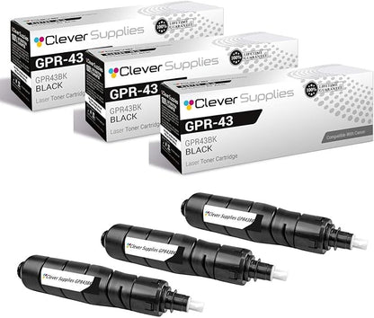 CS Compatible Toner Cartridge Replacement for Canon GPR-43 4792B003AA Black Canon ImageRunner Advance 4025 ImageRunner Advance 4035 ImageRunner Advance 4225 ImageRunner Advance 4235 Set 3 Pack
