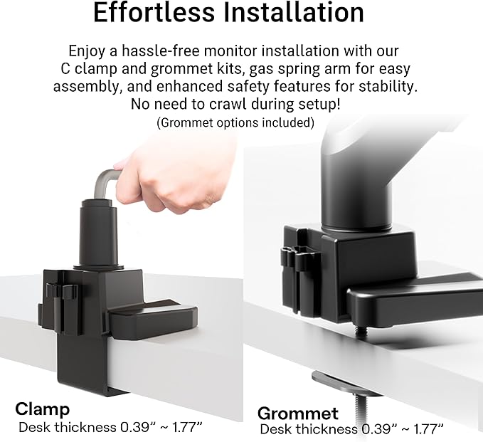 Pixio PS2D Ultrawide Heavy-Duty Premium Dual Monitor Arm Stand Desk Mount - Fits up to 35 inches Two Monitors, Weights up to 33 lbs Each, Height Adjustable, Compatible with VESA 75x75mm 100x100mm