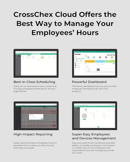 ANVIZ Time Clocks for Employees Small Business - Forever Free Cloud Software - FacePass 7 Pro Biometric Clock in and Out Machine - Support Door Access - Face + RFID + Pin Punching, FacePass 7 Pro