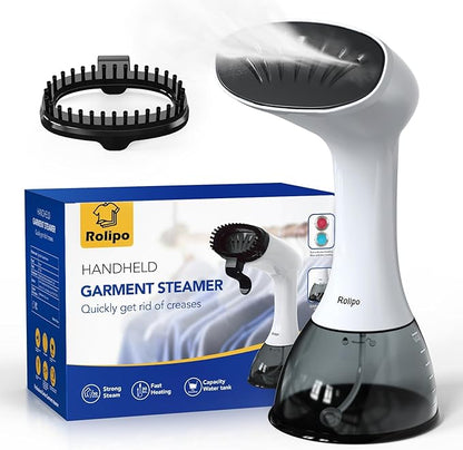 Rolipo Steamer for Clothes 1350W, Clothes Steamer for Home, Office, Travel, Upgraded 400ML Large Capacity Water Tank, Wrinkle Remover