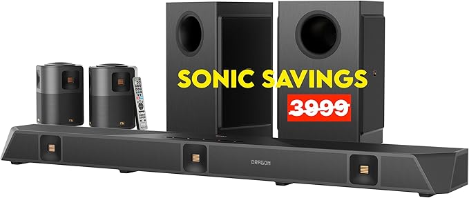 Nakamichi Dragon 11.4.6 Home Surround Sound System with Dolby Atmos and DTS:X Pro. Best Soundbar with AVR Processing