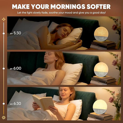 Stillstorm Sunrise Alarm Clock, Sound Machine, Fabric Dimmable Night Light for Heavy Sleepers, White Noise Machine for Baby, Single Alarm Function 30 Sleep Sounds, Wake Up Light with 17 Effects