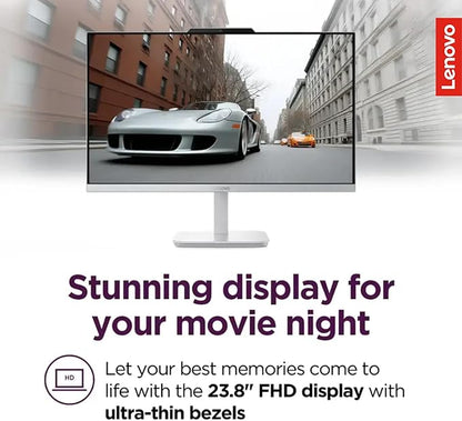 Lenovo IdeaCentre Everyday Tasks 24" Full HD All-in-One Desktop Computer • Lifetime Office 365 for The Web • Intel 4-Cores • 512GB External and 256GB SSD • 8GB RAM • Keyboard and Mouse • Windows 11
