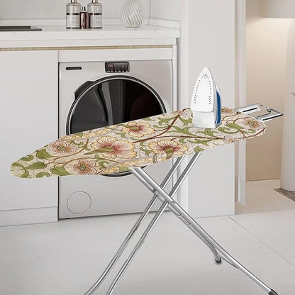 ZCFYGDX William Morris Art Ironing Board Covers,Stain Resistant & Anti-Scorch Elastic Edges Nylon Buckle Straps Hook & Loop Fastener Strap,Easy Install of Protective Decorative Cover 15x48 Inch