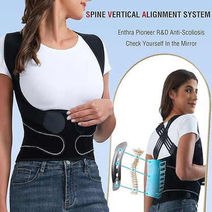 Back Brace Posture Corrector for Women and Men with Spine Vertical Alignment System, Lower Back Pain Relief, Back Straighter Instant Posture Corrector - Scoliosis