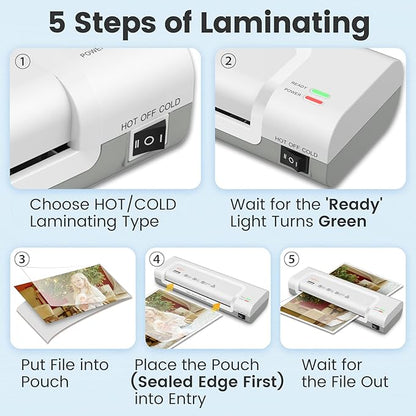 VidaTeco Laminator Machine 9-inch Thermal Laminator with Laminating Sheets 20 pcs,Laminating Machine with 2-Min Faster Preheat,Small Personal Lamination with Patented Roller for Teacher,Home