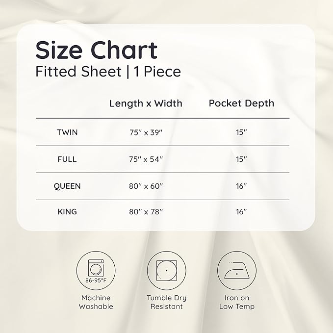 Bambaw 100% Viscose Derived from Bamboo Fitted Sheet King Size, Cooling Fitted Sheets King Size, Gray Fitted Sheet Only, 16’’ Pocket Fitted King Sheet Only, Cooling Mattress Sheets (Moonlight Gray)