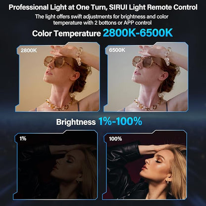 SIRUI Super Bulbs C150X Combo 150W LED Video Light, COB Portable Photography Camera Light Bi-Color 2800K-6500K with Bluetooth App Brightness Control Bowens Adapter Reflector Continuous Output Lighting