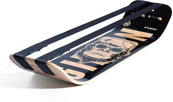 GIBBON SlackBoard - GiBoard Balance Board - Gift for Kids & Adults - 1 & 2 Line Options - Slackline Balance Trainer for Core Workouts, Standing Desk Exercise, Home Gym, Yoga & More