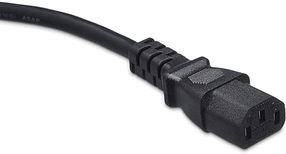Amazon Basics Computer Monitor TV Replacement Power Cord, 6 ft, 32 count (Pack of 1), Black