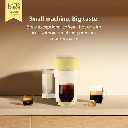 Nespresso Limited-Edition Vertuo Pop+ Coffee and Espresso Maker by De'Longhi, Pastel Yellow