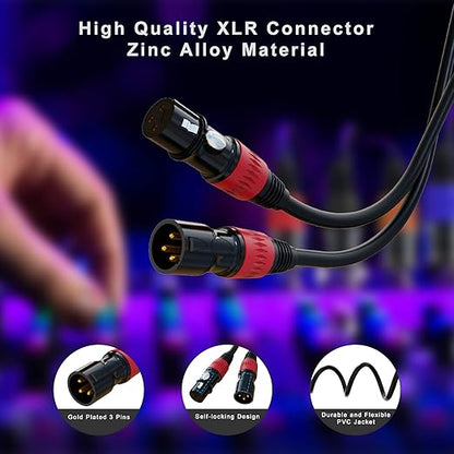 AuxLink XLR Cables 3ft 20Pack, XLR Microphone Cable Mic Cable Male to Female Gold-Plated 3-Pins