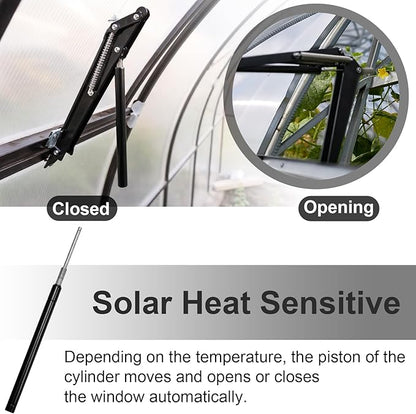 Amylove 2 Pcs Dual Spring Automatic Roof Vent Opener Greenhouse Accessories Solar Greenhouse Heater Sensitive Ventilation Kit Automatic Window Vent Opener Replacement for Gardening