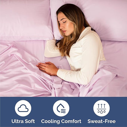 Queen Size 4 Piece Sheet Set - Comfy Breathable & Cooling Bed Sheets Set - Hotel Luxury Bedding for Women, Men, Kids, Teens, Boys & Girls - Deep Pockets, Soft and Wrinkle Free - Oeko-Tex - Light Pink
