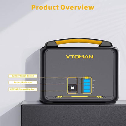 VTOMAN 939Wh Portable Power Station Bundle with Extra Battery & 110W Solar Panel Included - Up to 1200W Solar Power Generator for Home Backup, Off-grid, Road Trip, RV, Camping, Fishing, Emergencies