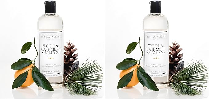 The Laundress Wool & Cashmere Shampoo, Double Concentrated, Cedar Scent, Wool Detergent, Wool wash, Cashmere Shampoo, 16 Fl Oz (Pack of 2)
