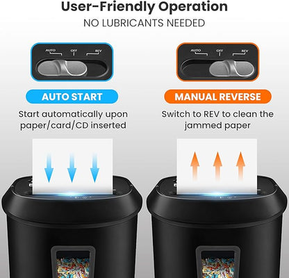 VidaTeco Paper Shredder 14-Sheet Cross-Cut Shredder with US Patented Cutter,Also Shreds Card/CD,Heavy Duty Paper Shredding Machine for Home Office,Fast with Jam Proof System,6.6-Gallon Basket (ETL)