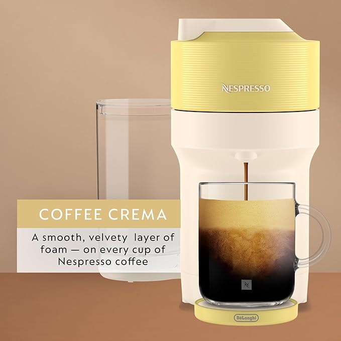 Nespresso Limited-Edition Vertuo Pop+ Coffee and Espresso Maker by De'Longhi, Pastel Yellow