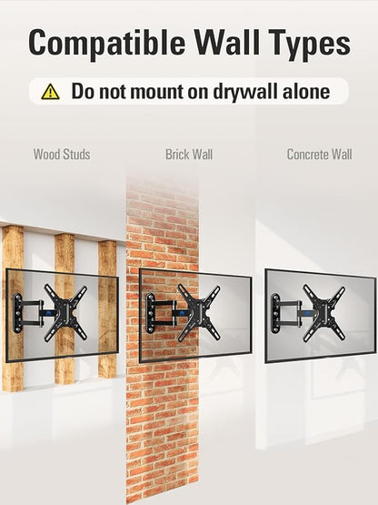 Mounting Dream UL Listed TV Mount Swivel and Tilt for Most 13-42 Inch TVs, Full Motion TV Wall Mount Bracket with Articulating Arm, Max VESA 200x200mm, Loading 50 lbs, MD2465