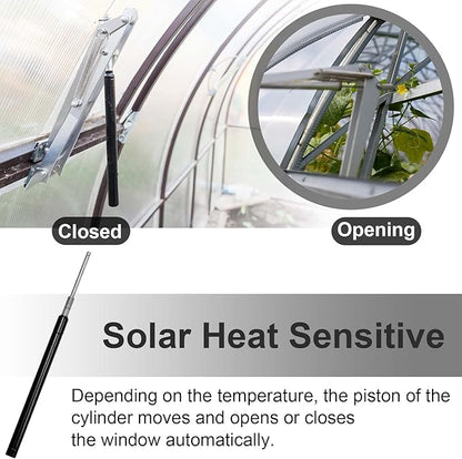 Amylove 2 Pcs Dual Spring Automatic Roof Vent Opener Greenhouse Accessories Solar Greenhouse Heater Sensitive Ventilation Kit Automatic Window Vent Opener Replacement for Gardening