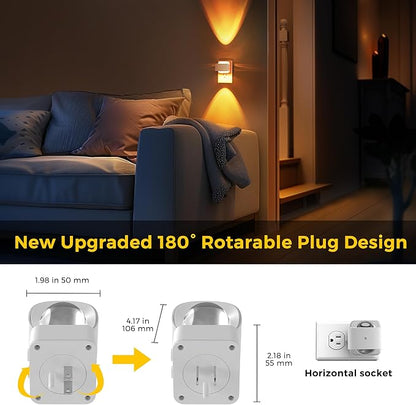 L LOHAS LED Night Light, Color Changing Night Lights Plug into Wall, Rotating White Nightlight, Dusk to Dawn Sensor, RGB Rainbow Nightlights Projector for Bathroom, Gaming Room, Decor, Gifts,1 Pack
