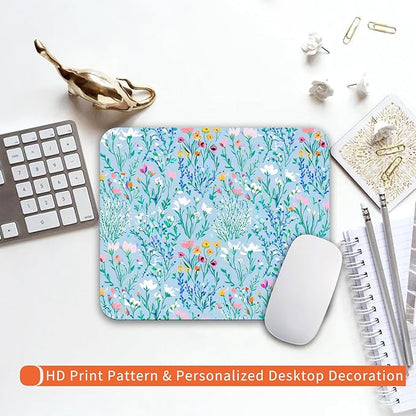 Armanza Square Mouse Pad Plants,Personalized Premium-Textured Custom Mouse Mat Design,Washable Mousepad Lycra Cloth,Non-Slip Rubber Base Computer Mouse Pads for Wireless Mouse