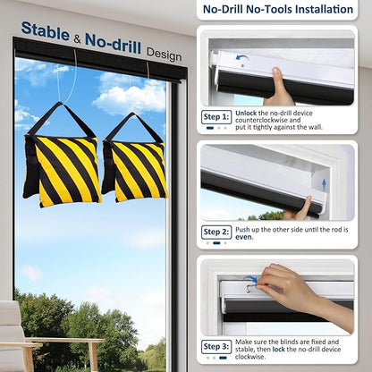 MANSNIX Smart Motorized Blinds with Remote, Cordless No-Drill Automatic Roller Shades, Blackout Electric Blind for Windows, Black, 33.5 x 72