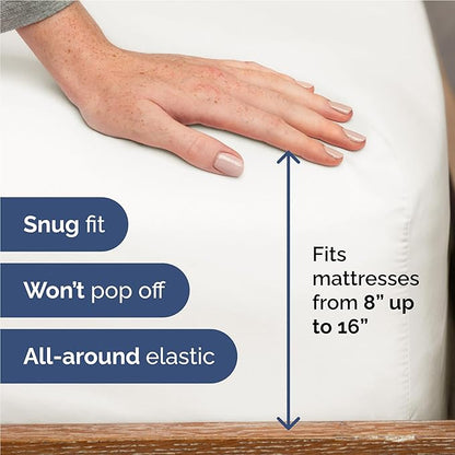 Twin XL Size 3 Piece Sheet Set - Comfy Breathable & Cooling Bed Sheets Set - Hotel Luxury Bedding for Women, Men, Kids, Teens, Boys & Girls - Deep Pockets and Wrinkle Free - Oeko-Tex - Antique White