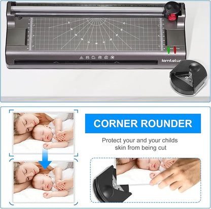 7 in 1 Thermal Laminator Machine 11X17 with 70 Letter Size Laminating Sheets for Office Home School Teacher Use,13 inch Hot&Cold Laminating for A3/A4,Lamination 3-5Mil With Paper Cutter,Corner Rounder