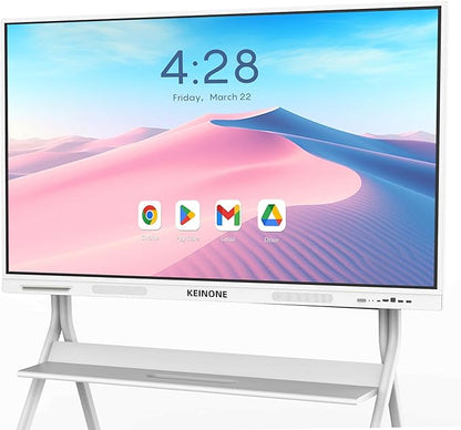 Interactive Smart Board for Classroom, 55” 8+128 GB Electronic Digital Whiteboard Built-in Google EDLA-Certified Android 14 OS - 4K Touchscreen Smartboard for Home Office School Studio Display