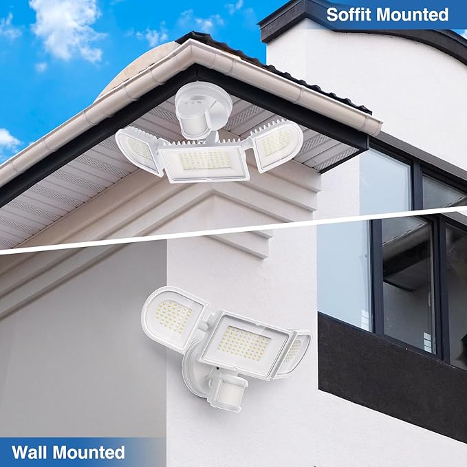 150W Motion Sensor Lights Outdoor for Outside, 15000LM LED Flood Lights Outdoor Wired Dusk to Dawn, Exterior Security Floodlight Fixture Waterproof IP65, Outdoor Lighting for House, Garage 2 Pack