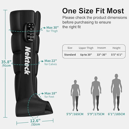 Nekteck Leg Compression Massager Recovery System, Cordless Foot and Leg Massager for Circulation and Pain Relief, Rechargeable Compression Boots with 6 Modes 4 Intensities, Legs Relaxation
