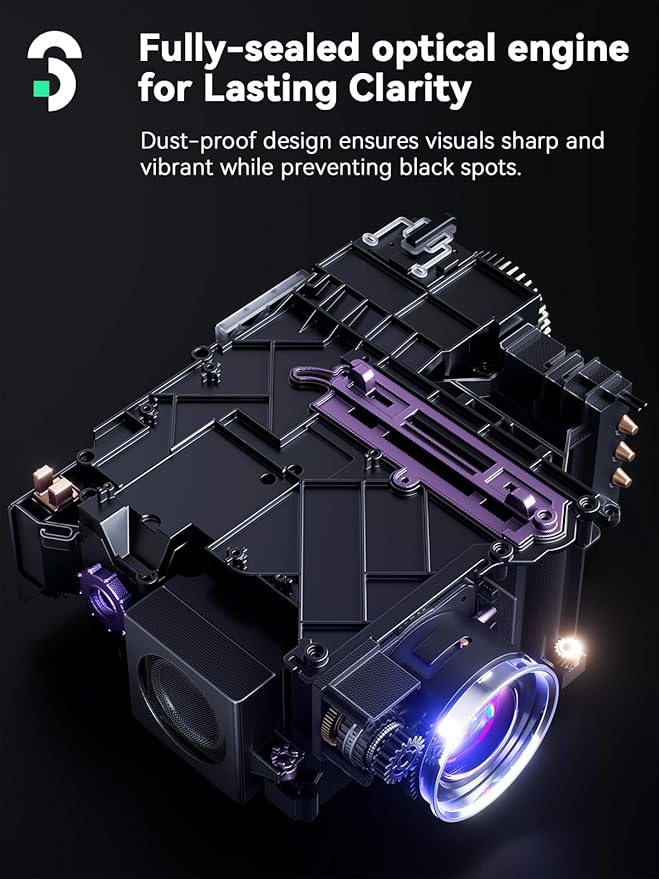 SOOMFON SK3 Smart Projector with WiFi and Bluetooth 1080P Native HDR10 - Portable Outdoor Movie Mini Projector with Stand Auto Focus & Keystone, Zoom for Home/Bedroom Compatible with Netflix