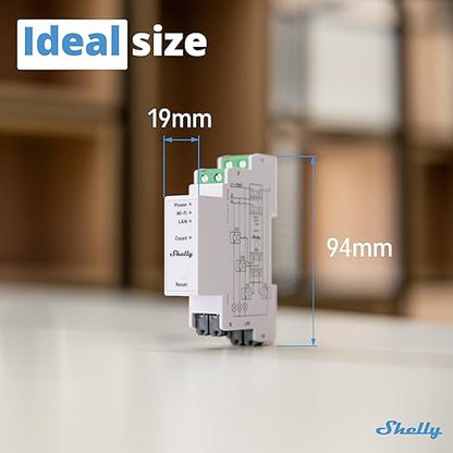 Shelly Pro 3EM (400A) | Wi-Fi & LAN, 3-Phase Smart Energy Meter | 2-Way Consumption | Home Automation | Bluetooth Gateway | Compatible with Alexa & Google Home | No Hub Required | Solar Panels