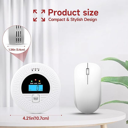 3-Pack Interconnected Smoke Detectors and Carbon Monoxide Alarm with Test & Silence Button, Battery Powered, Smoke and CO Detector for Any Room, Peace of Mind