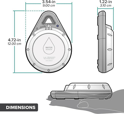 Leak Geek Pro Wi-Fi Alert System: Bridge Gateway, 3 Water Spot Detection Sensors, a Water Leak Area Detection Sensor with 76-inch Cable, and an Interior Temperature and Humidity Sensor Display