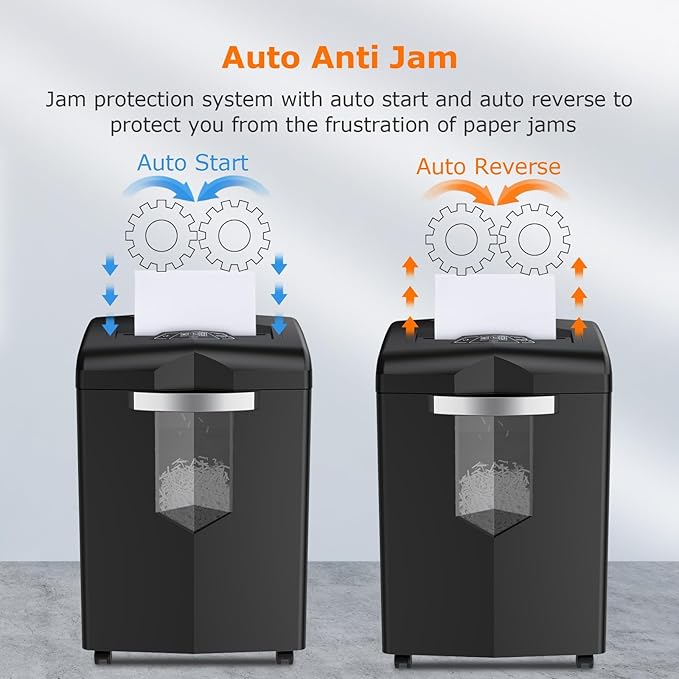 Bonsaii Heavy Duty Paper Shredder, 20 Sheet 40 Mins Large Office Crosscut Shredder for Commercial Use, Anti-Jam System & P-4 High Security Supports CD/Credit Cards/Staples, 7 Gal Pullout Bin C144-D