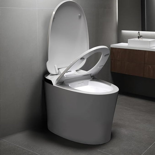 Smart Toilet for Bathroom, Modern Toilet with Heated Seat, Auto Off Seat Flushing, Foot Sensor, Night Light
