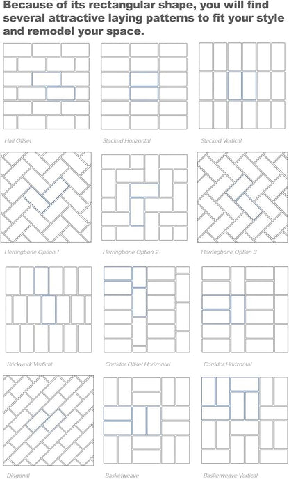 AULIGET 100-Piece Peel and Stick Backsplash Wall Tiles, 3" x 6" PVC Grey Marble Faux Stick on Tiles for Backsplash Kitchen, Bathroom, Laundry Room, Camper, Fireplace