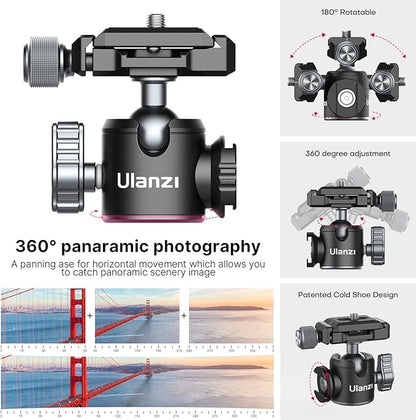 Portable Desktop Mini Tripod PICTRON MT-24 Compact Camera Tripod Aluminum Alloy with 360° Ball Head,1/4 inches Quick Release Plate for DSLR Camera Video Camcorder, Load up to 11lbs/5kg