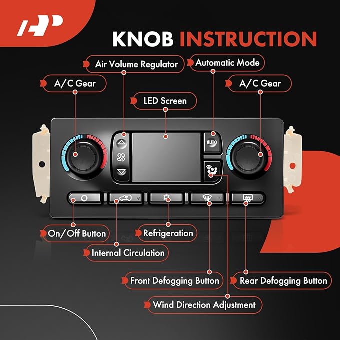A-Premium Automatic Climate Control Module A/C & Heater Control Panel - Compatible with Hummer H2 2003 2004 2005 2006 2007 - with Rear Window Defogger, Replaces# 10399657 15105969