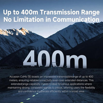 Accsoon Como SE Wireless Headset Intercom System 3-Person Full Duplex 1312ft Team Communication Group Talk, 30+Hour Battery Life