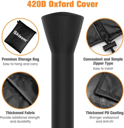 2 Pack Skizem Outdoor Patio Heater Covers with Zipper,Upgraded 420D Oxford Fabric with PU Coating Material,100% Waterproof Windproof Anti-UV Snow-Poof,36 Months of Use 89'' H x 33" D x 19" B