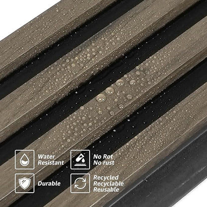 Art3d 8-Pack WPC Wood Slat Wall Panel for Interior Décor, 3D Wood Fluted Acoustic Paneling for Living Room Bedroom Home & Office Accent Wall Decor - 96 x 6 Inch Ebony
