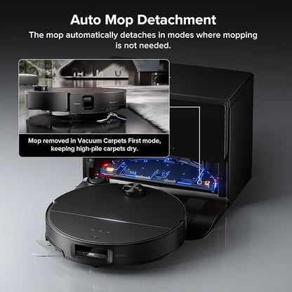 roborock Saros 10 with Refill & Drainage System Robot Vacuum and Mop, 22,000Pa Suction, AI Obstacle Avoidance, 3.14-inch Ultra Thin, Intelligent Dirt Detection, Zero Tangling Main Brush, Hot Water Mop