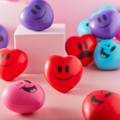 JOYIN 15 Pcs Valentines Heart Shape Stress Ball, Valentine's Day 3 inch Heart Ball Squishy Toy Exchange Gift for Kids, Stress Relief Party Favors, Holiday Reward Prizes